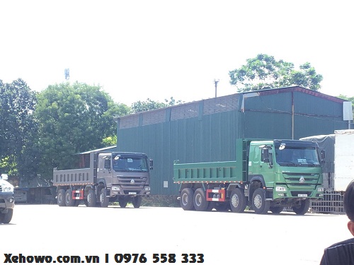 Bàn giao xe tải ben howo 4 chân thùng vuông cho anh Hải Cẩm Phả Quảng Ninh chạy sỉ.